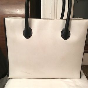 Celine three compartment tote white and black